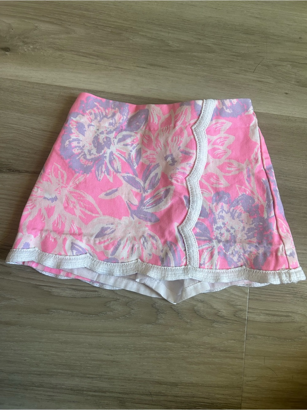 Lilly Pulitzer Pink Floral Mini Skort with Lavender Accents